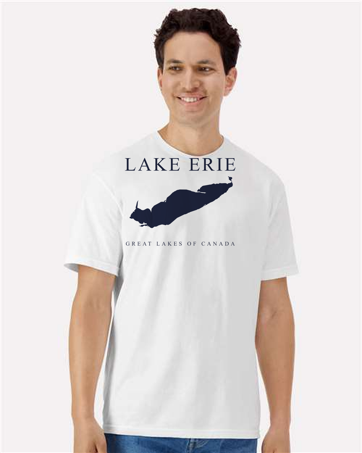 Lake Erie - Engraved Copperplate T-Shirt, White