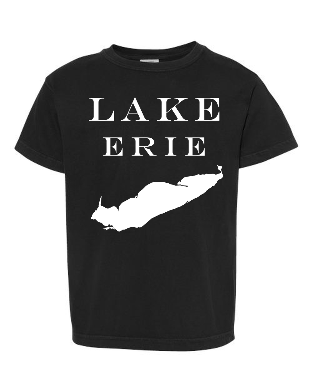 Lake Erie - Engravers Label T-Shirt, Black