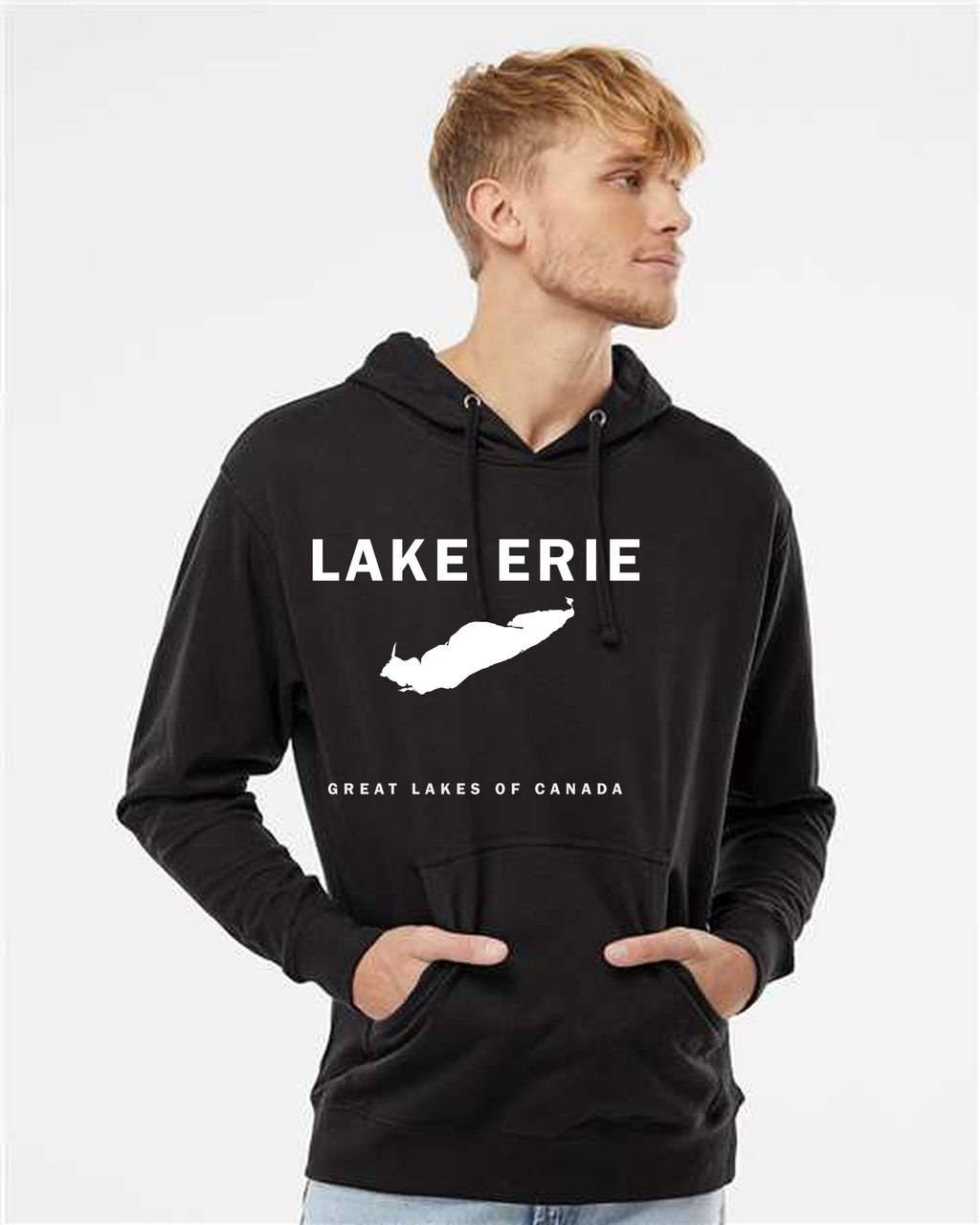 Lake Erie - Franklin Modern Hoodie, Black