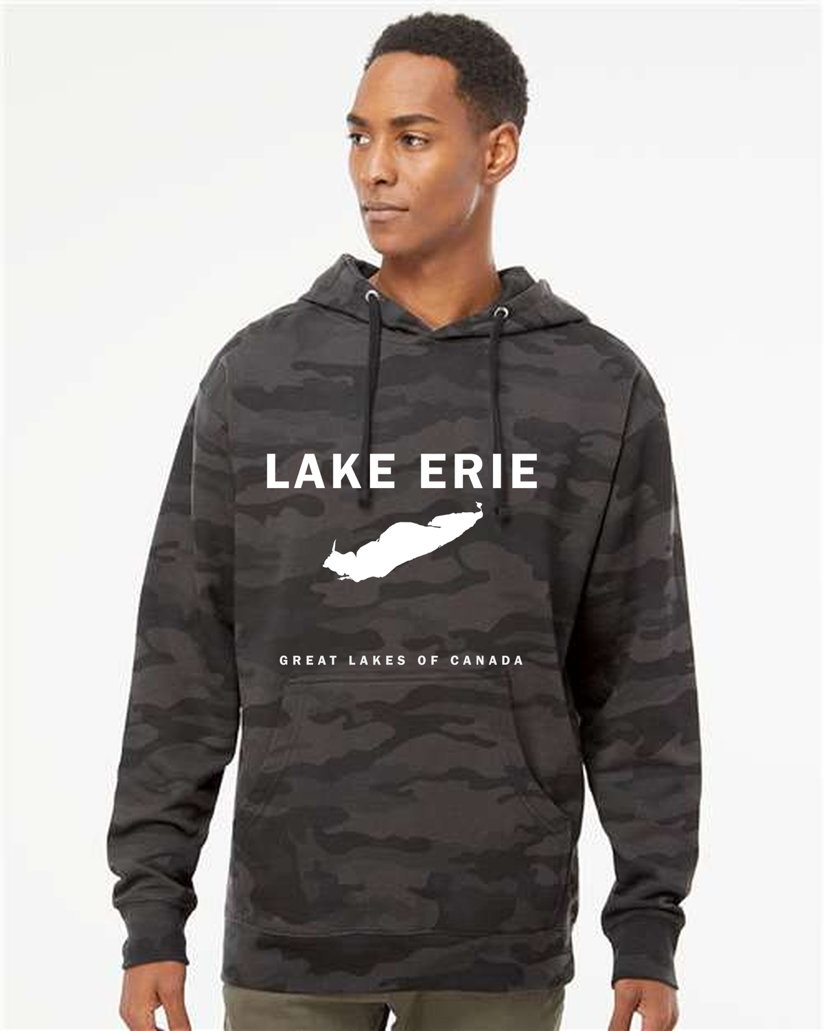 Lake Erie - Franklin Modern Hoodie, Black Camo