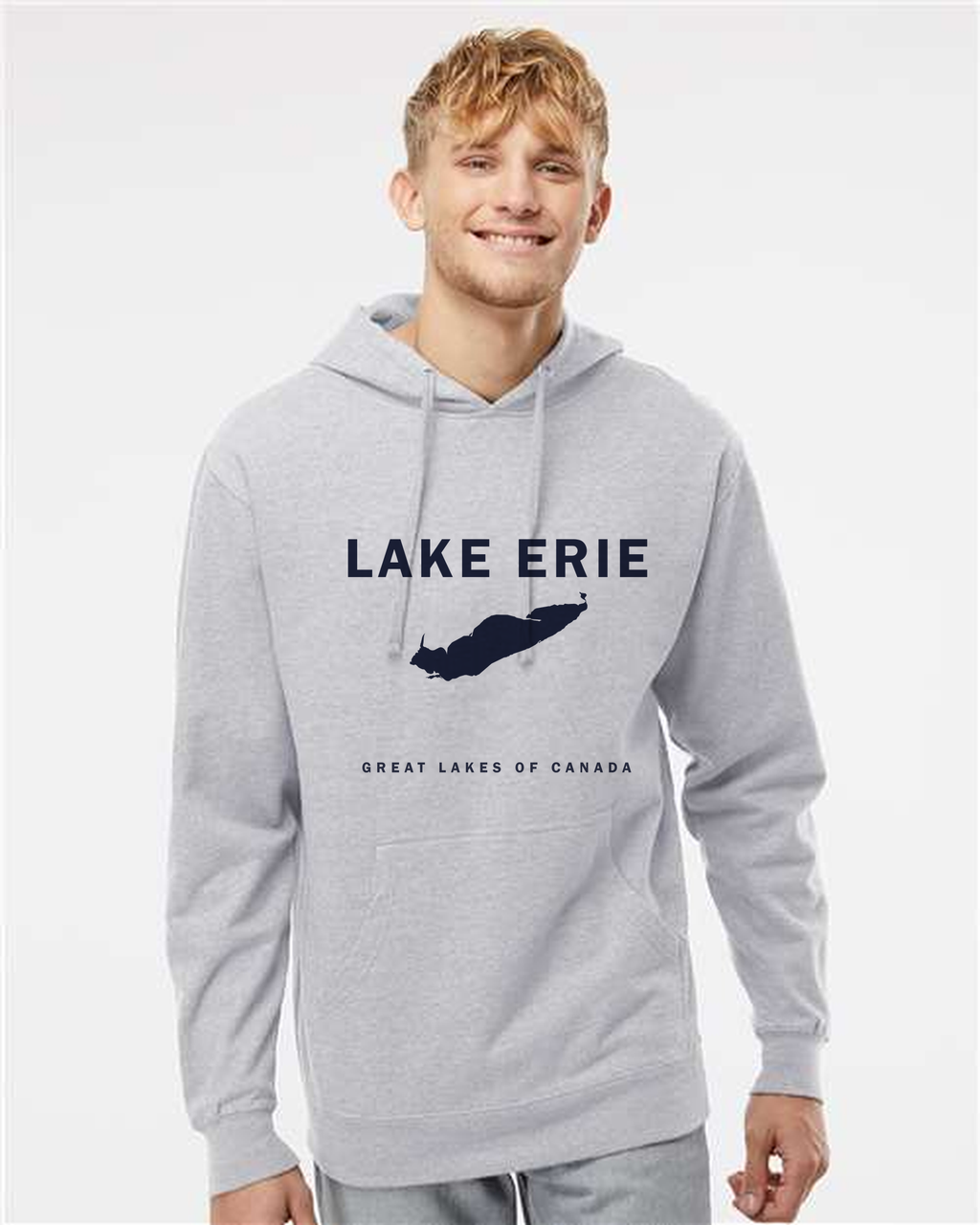 Lake Erie - Franklin Modern Hoodie, Grey Heather