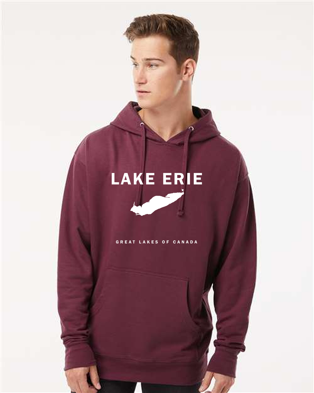 Lake Erie - Franklin Modern Hoodie, Maroon