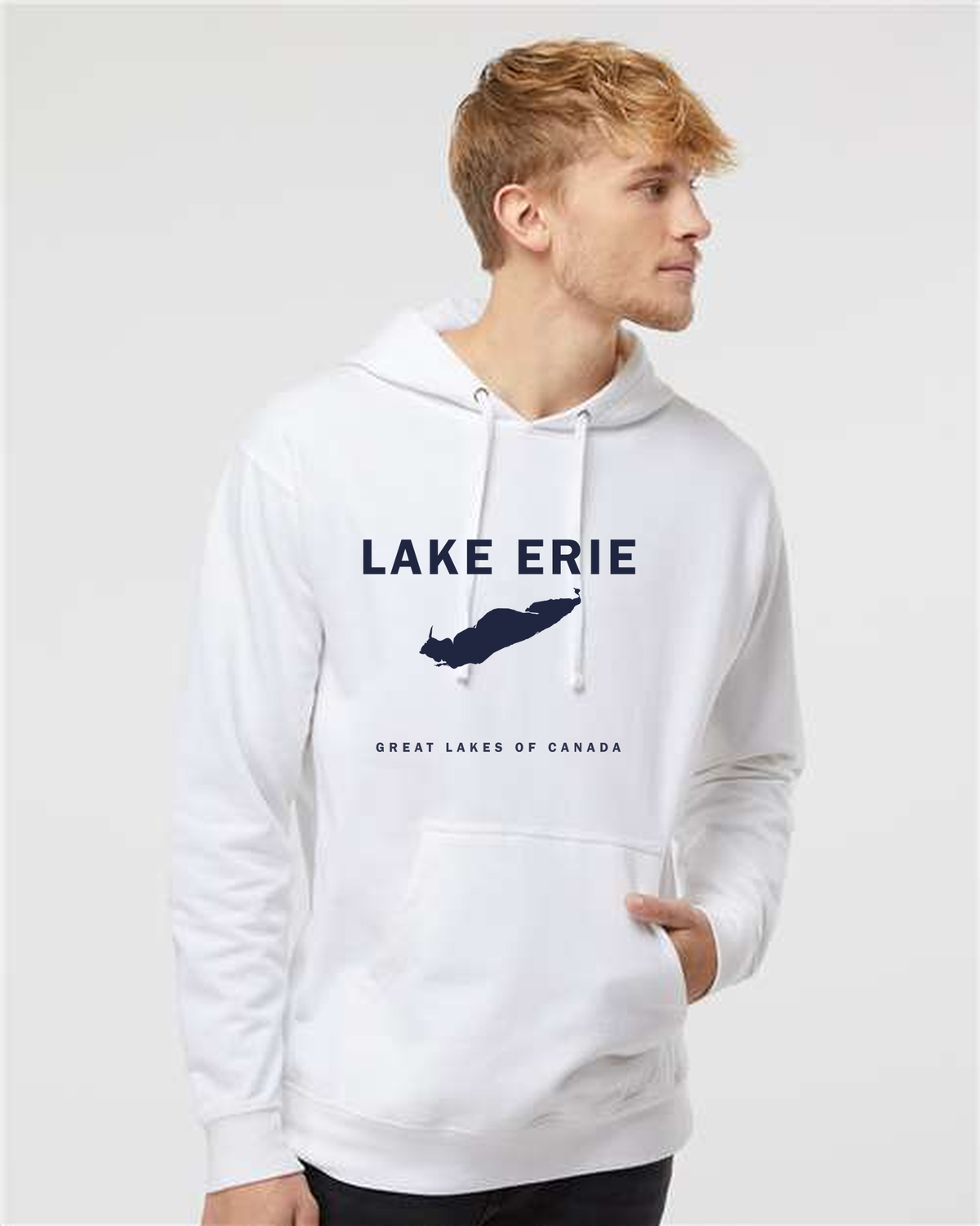 Lake Erie - Franklin Modern Hoodie, White