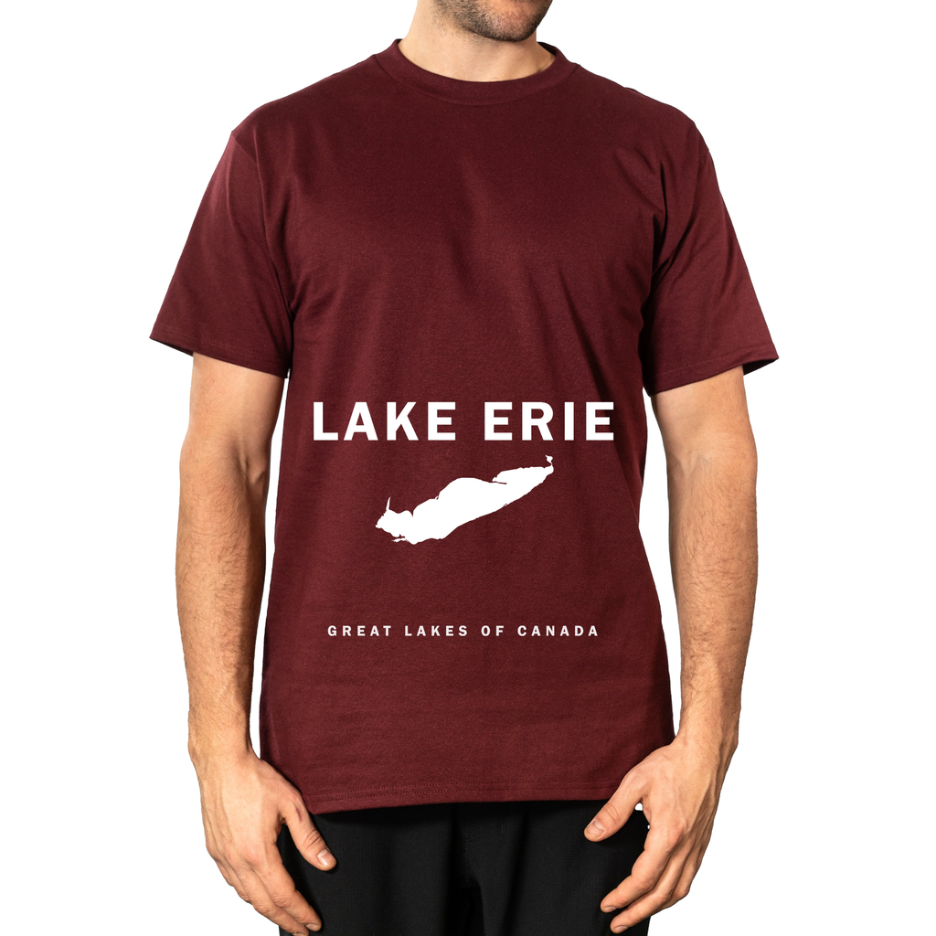 Lake Erie - Franklin Modern T-Shirt, Burgundy