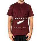 Lake Erie - Franklin Modern T-Shirt, Burgundy