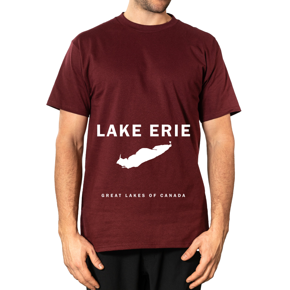 Lake Erie - Franklin Modern T-Shirt, Burgundy