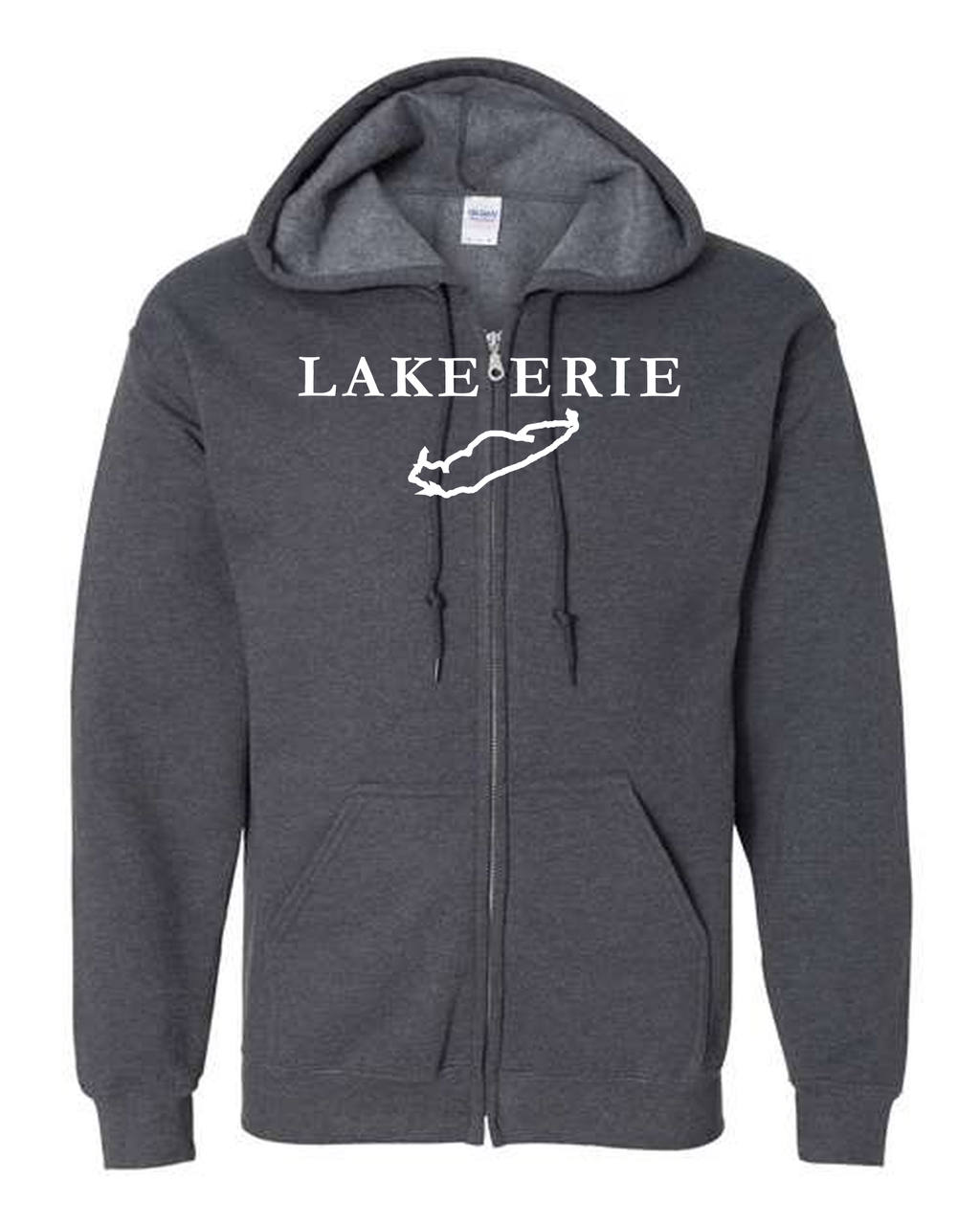 Lake Erie - Garamond Fashion Hoodie, Dark Heather