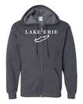 Lake Erie - Garamond Fashion Hoodie, Dark Heather
