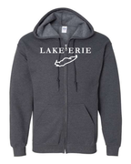 Lake Erie - Garamond Fashion Hoodie, Dark Heather