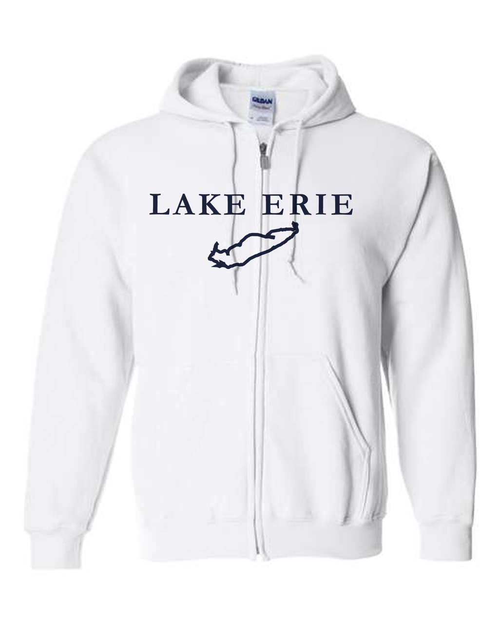 Lake Erie - Garamond Fashion Hoodie, White