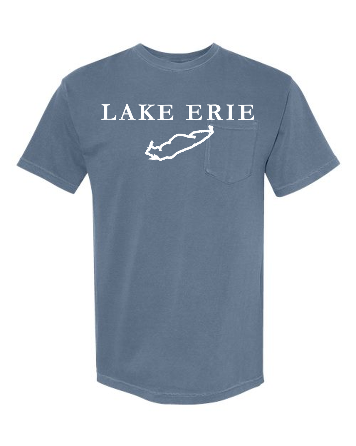 Lake Erie - Garamond Fashion T-Shirt, Blue Jean