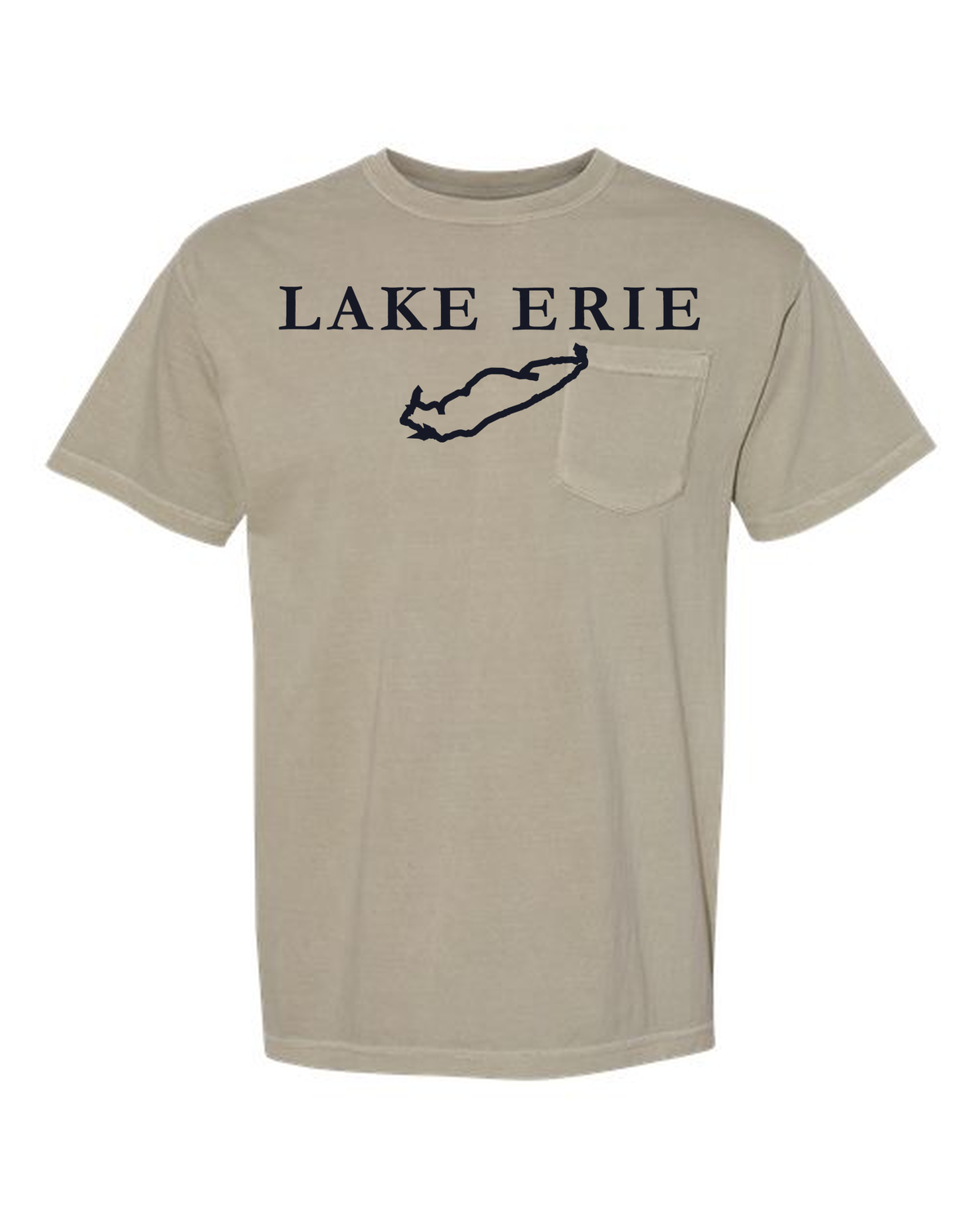 Lake Erie - Garamond Fashion T-Shirt, Sandstone