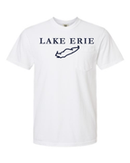 Lake Erie - Garamond Fashion T-Shirt, White