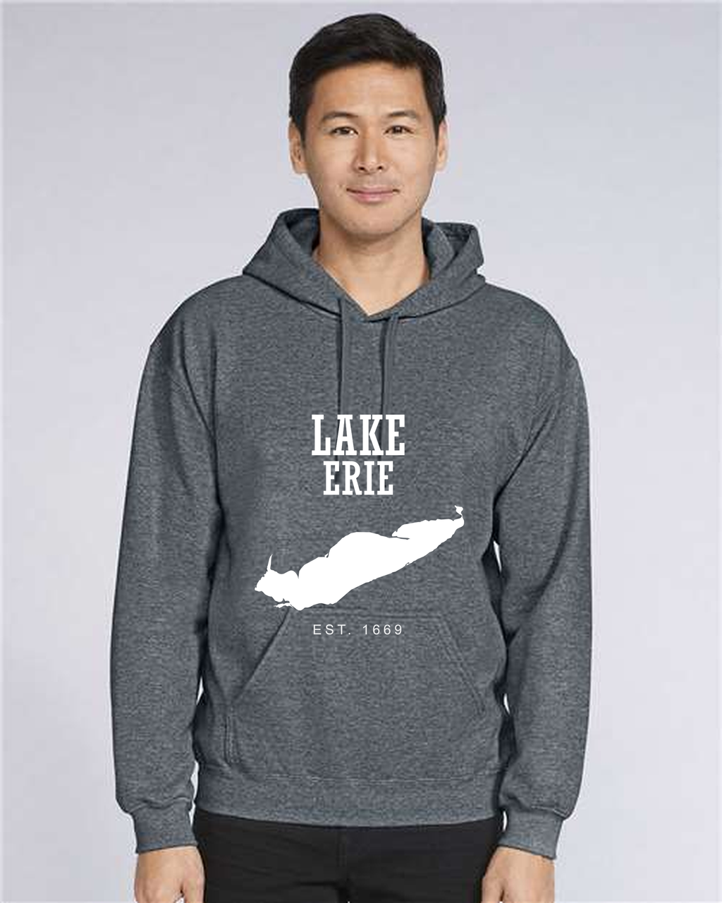 Lake Erie - Impact Statement Hoodie, Dark Heather