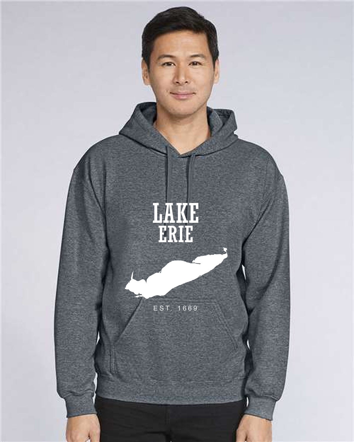 Lake Erie - Impact Statement Hoodie, Dark Heather