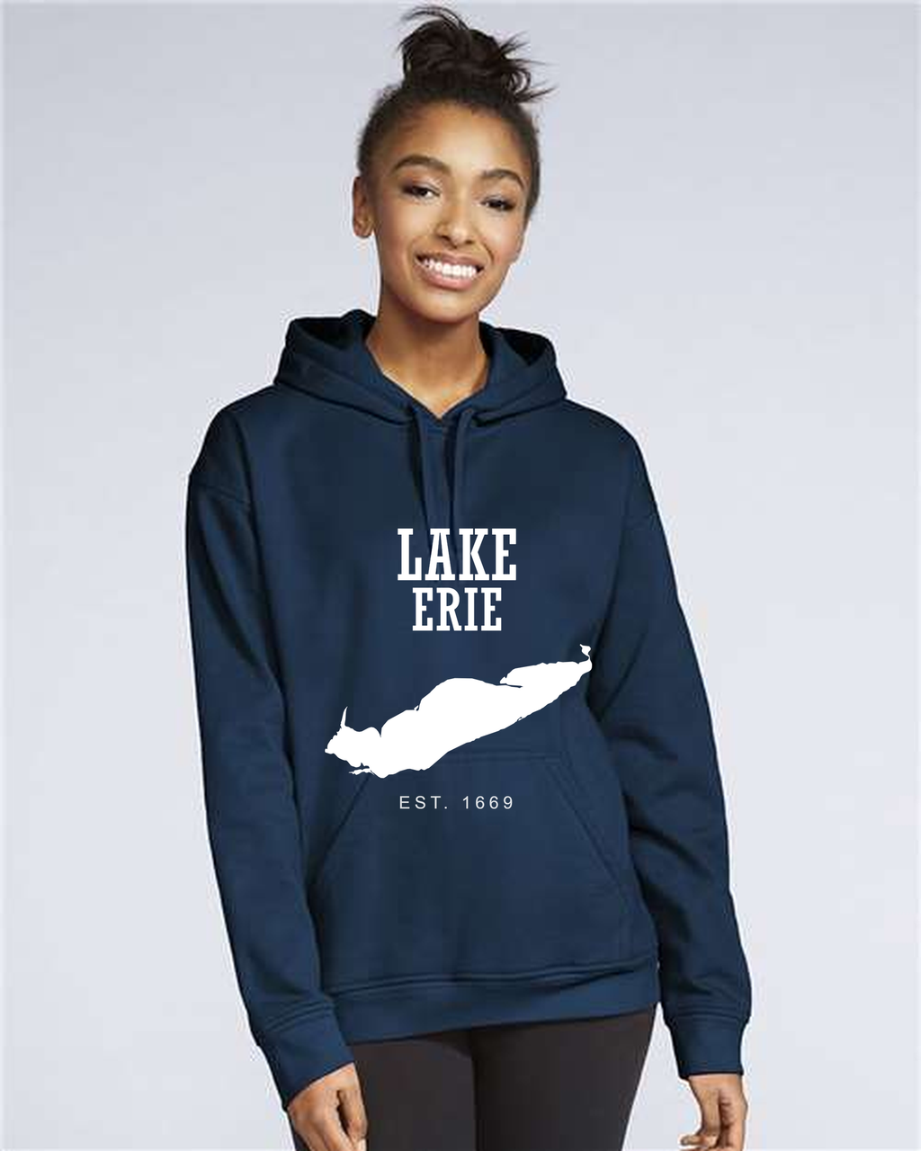 Lake Erie - Impact Statement Hoodie, Navy