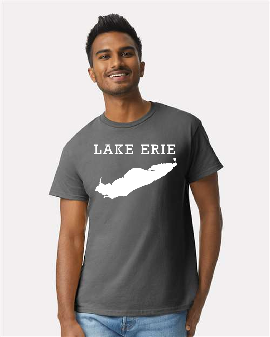 Lake Erie - Rockwell Broad T-Shirt, Charcoal