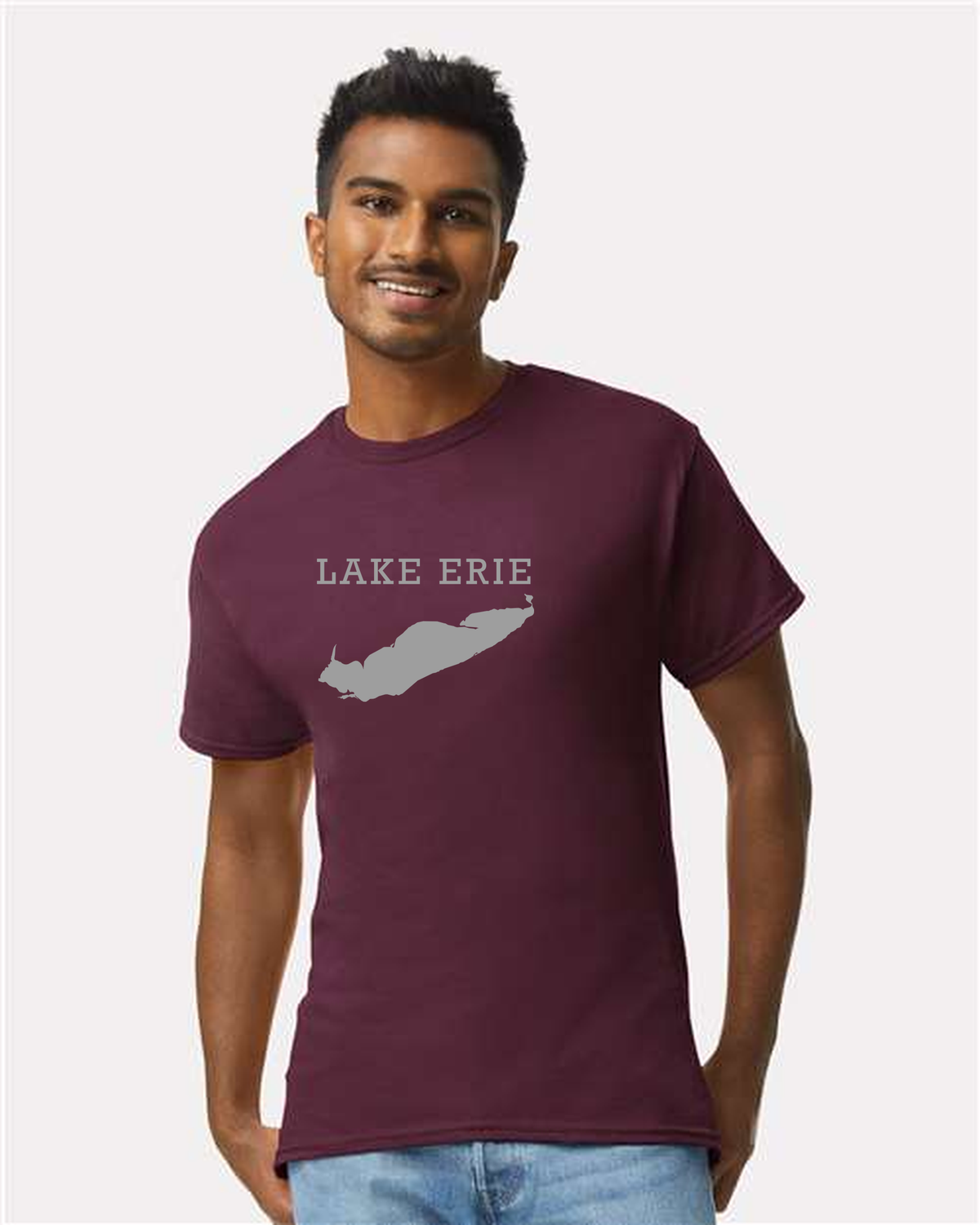 Lake Erie - Rockwell Broad T-Shirt, Maroon
