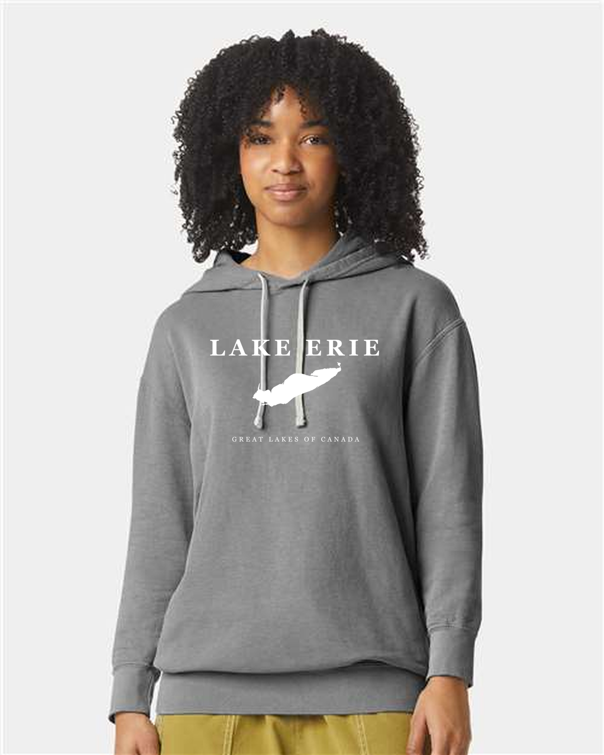 Lake Erie - Serif Classic Hoodie, Grey