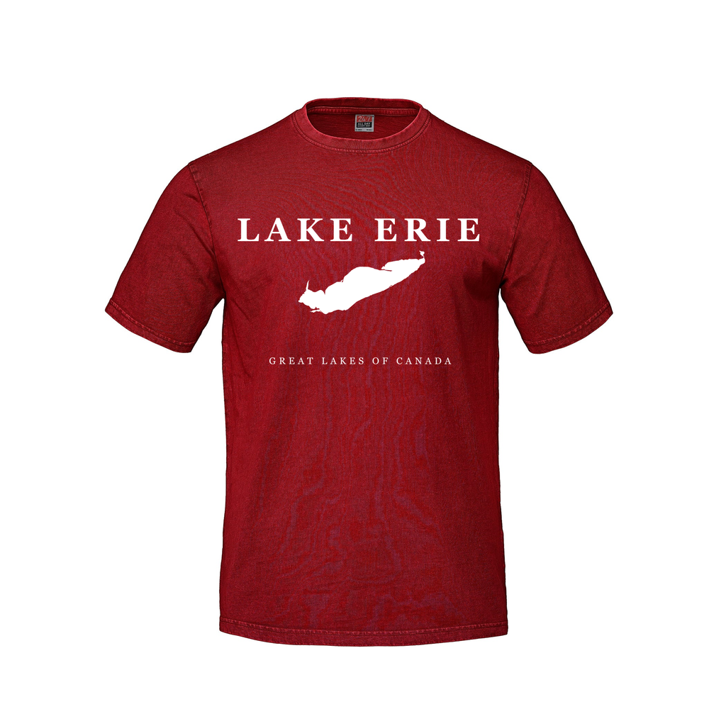 Lake Erie - Serif Classic T-Shirt, Red