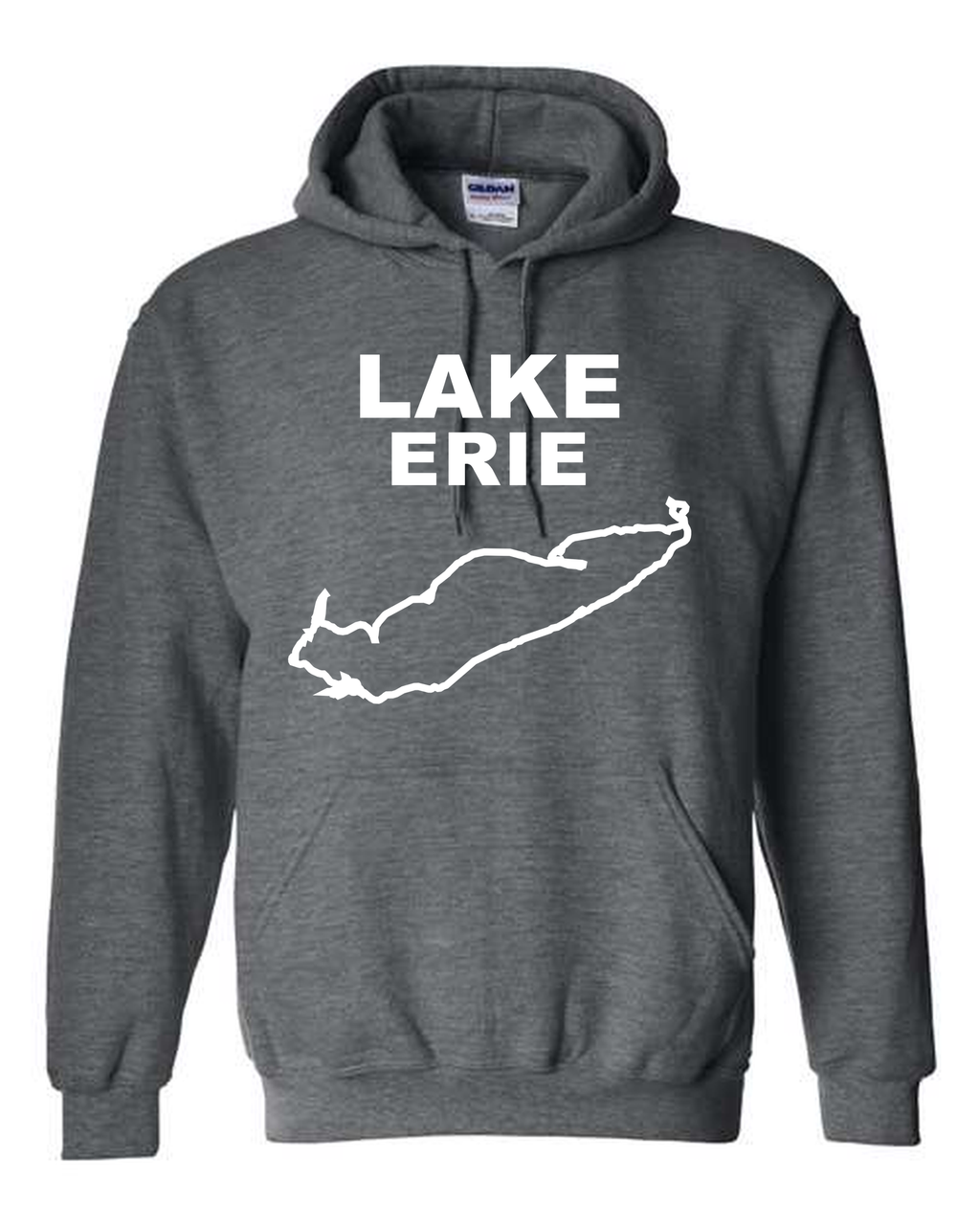 Lake Erie - Stacked Block Hoodie, Dark Heather