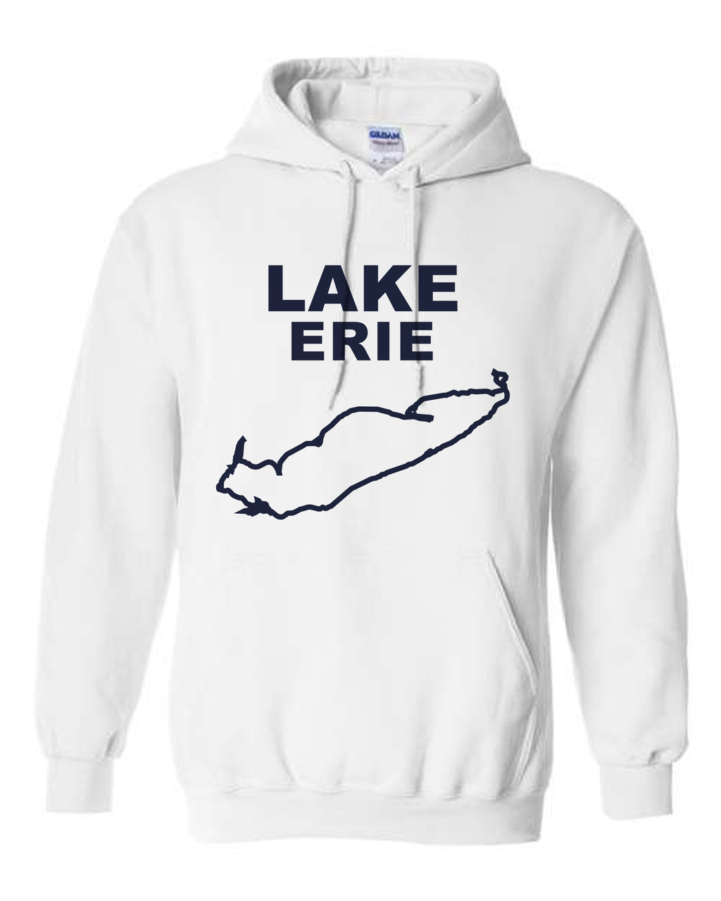 Lake Erie - Stacked Block Hoodie, White