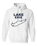 Lake Erie - Stacked Block Hoodie, White