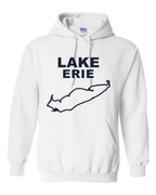 Lake Erie - Stacked Block Hoodie, White