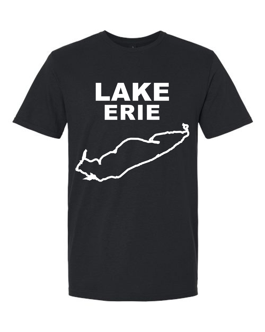 Lake Erie - Stacked Block T-Shirt, Black