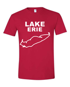 Lake Erie - Stacked Block T-Shirt, Cherry Red