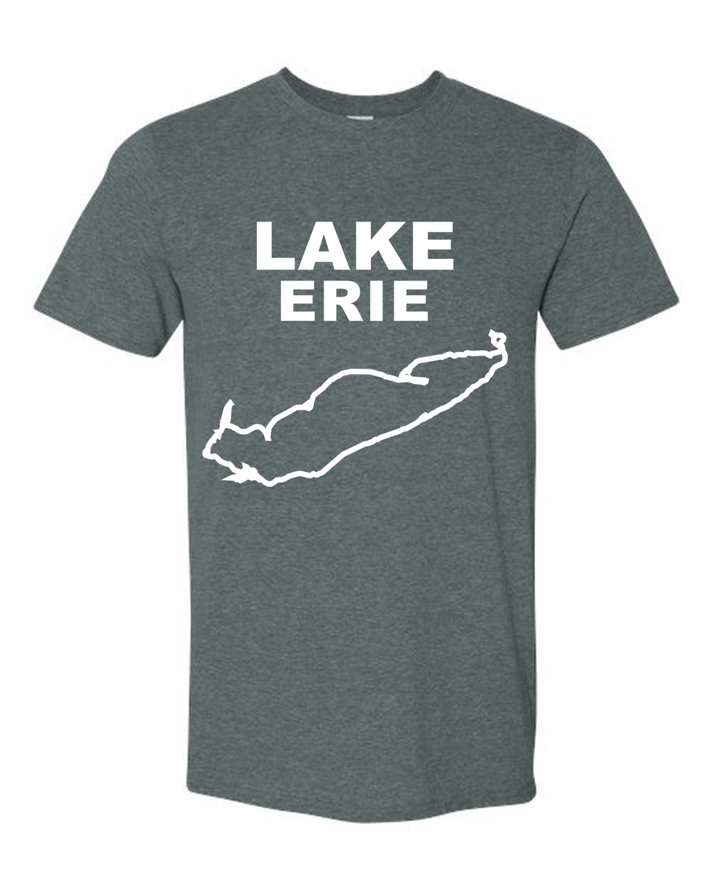 Lake Erie - Stacked Block T-Shirt, Dark Heather