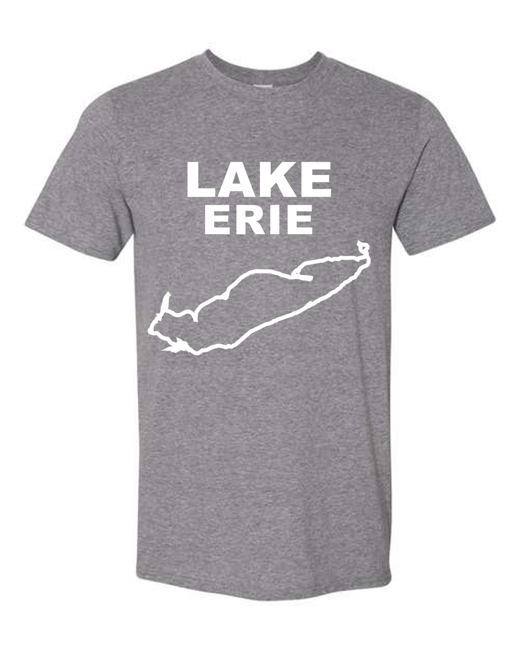 Lake Erie - Stacked Block T-Shirt, Graphite Heather