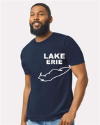 Lake Erie - Stacked Block T-Shirt, Navy