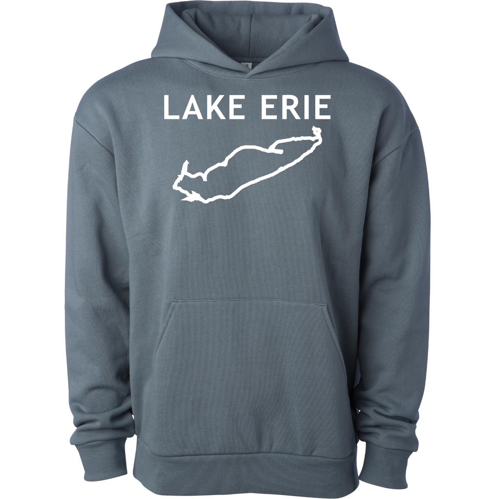 Lake Erie - Trebuchet Outline Hoodie, Blue Magic