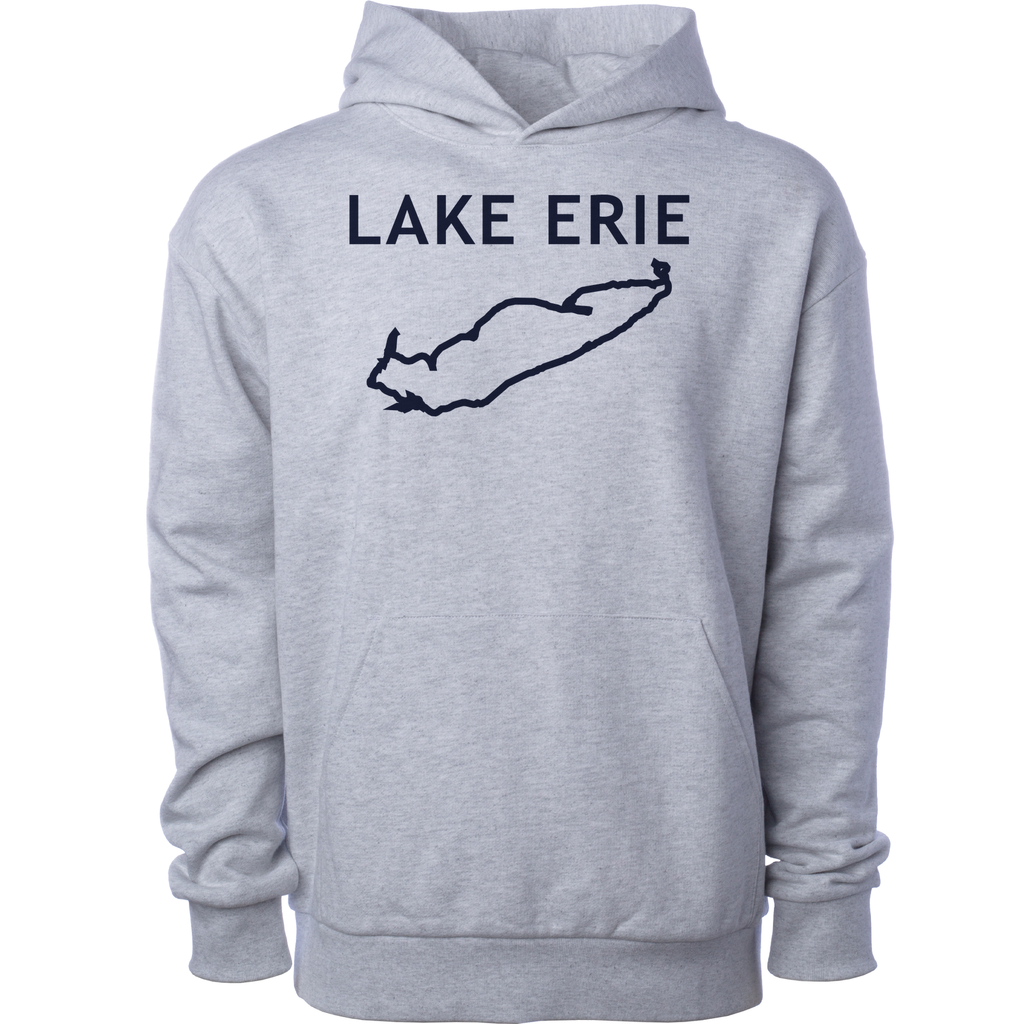 Lake Erie - Trebuchet Outline Hoodie, Grey Heather