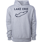 Lake Erie - Trebuchet Outline Hoodie, Grey Heather