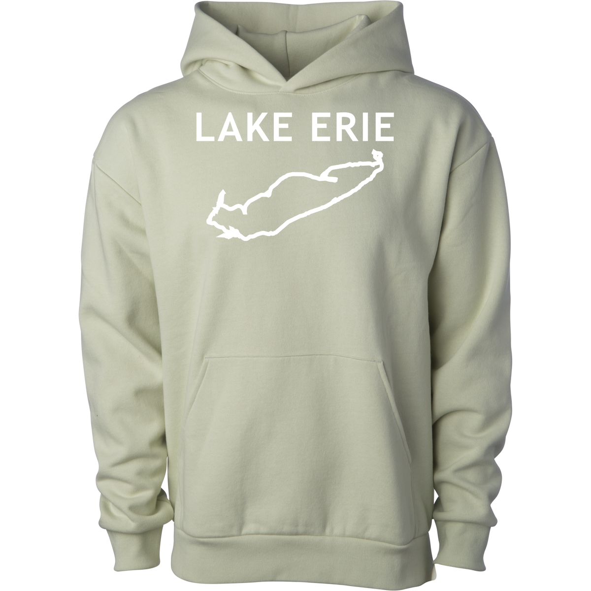 Lake Erie - Trebuchet Outline Hoodie, Honey Dew