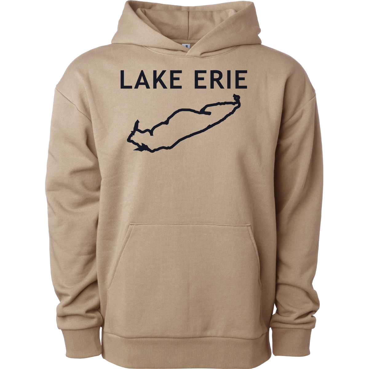 Lake Erie - Trebuchet Outline Hoodie, Sandstone