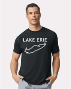 Lake Erie - Trebuchet Outline T-Shirt, Black