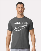 Lake Erie - Trebuchet Outline T-Shirt, Charcoal