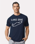 Lake Erie - Trebuchet Outline T-Shirt, Navy