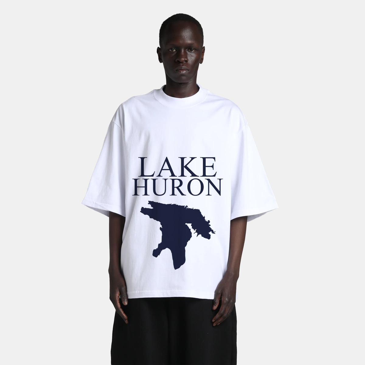 Lake Huron - Condensed Tall T-Shirt, White