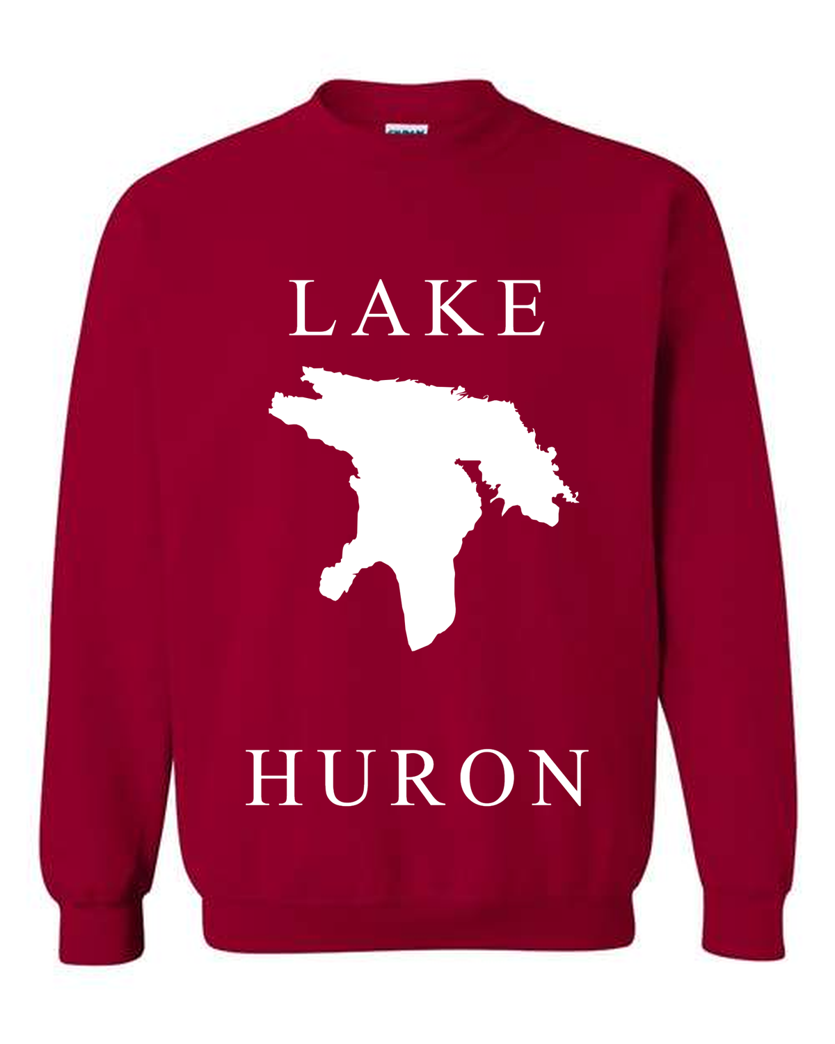 Lake Huron - Copperplate Sandwich Hoodie, Cardinal Red