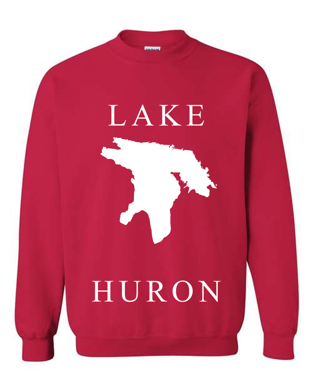 Lake Huron - Copperplate Sandwich Hoodie, Cherry Red