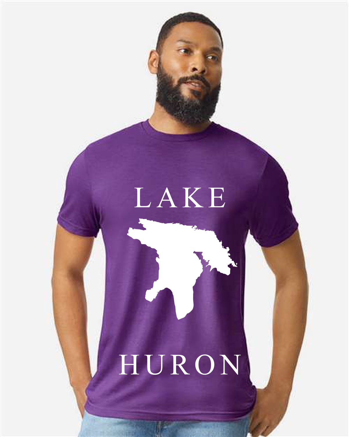 Lake Huron - Copperplate Sandwich T-Shirt, Amethyst