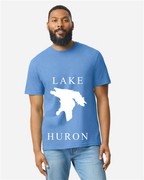 Lake Huron - Copperplate Sandwich T-Shirt, Carolina Blue Mist