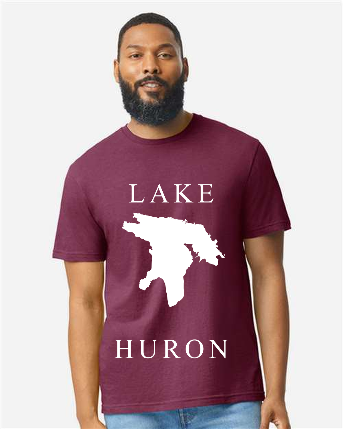 Lake Huron - Copperplate Sandwich T-Shirt, Maroon Mist