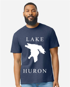 Lake Huron - Copperplate Sandwich T-Shirt, Navy Mist
