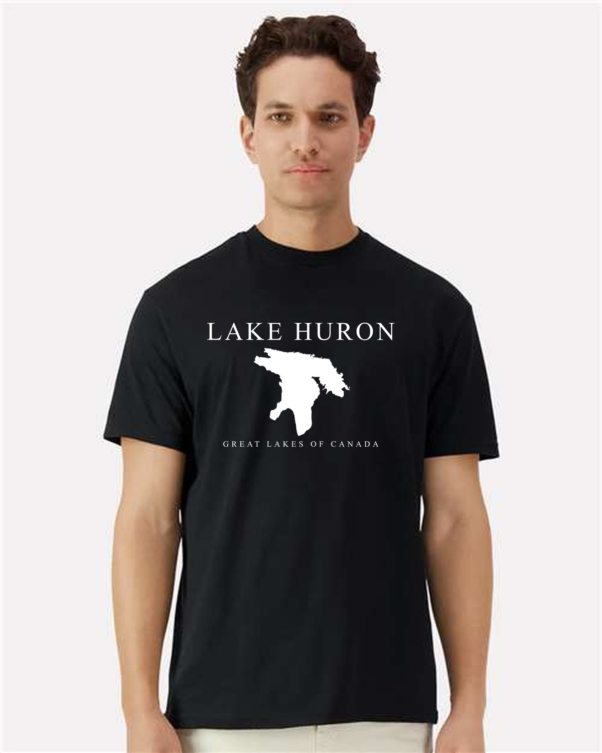Lake Huron - Engraved Copperplate T-Shirt, Black