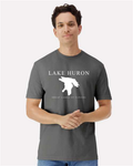 Lake Huron - Engraved Copperplate T-Shirt, Charcoal